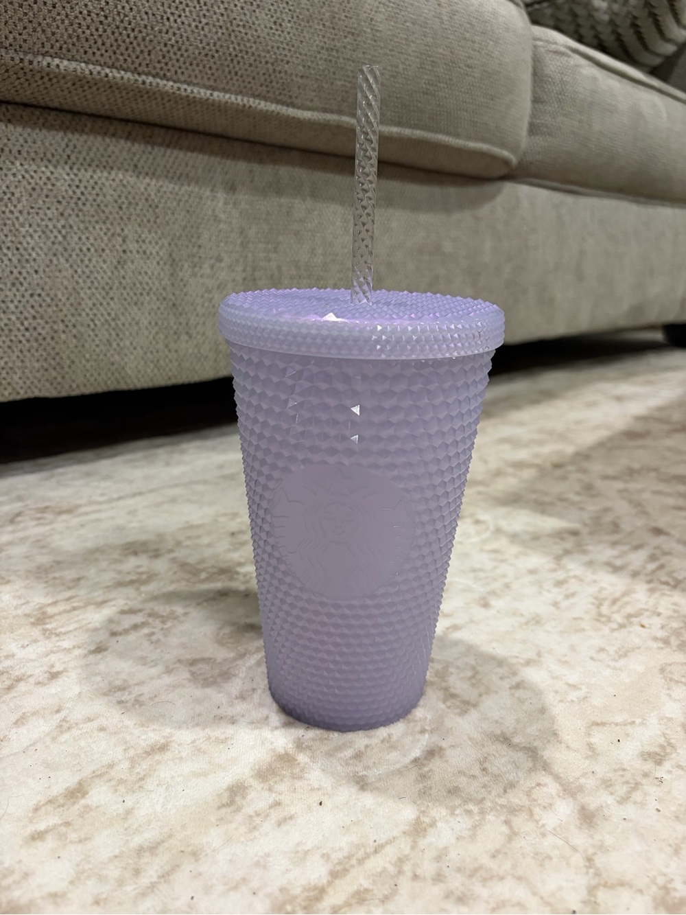 Starbucks Pastel Lavender Studded Tumbler with Clear Straw